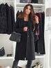 "Oversized Wool Blend Coat - Minimalist Long Sleeve Single-Breasted Trench With Notch Lapel, Classic Solid Colors (S-2XL)"_ecoleips.com