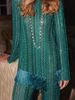 Women's Clothing Fashion Two Piece Set Tassel Long Sleeved Split Trousers Casual Relaxed Fit Size_ecoleips.com