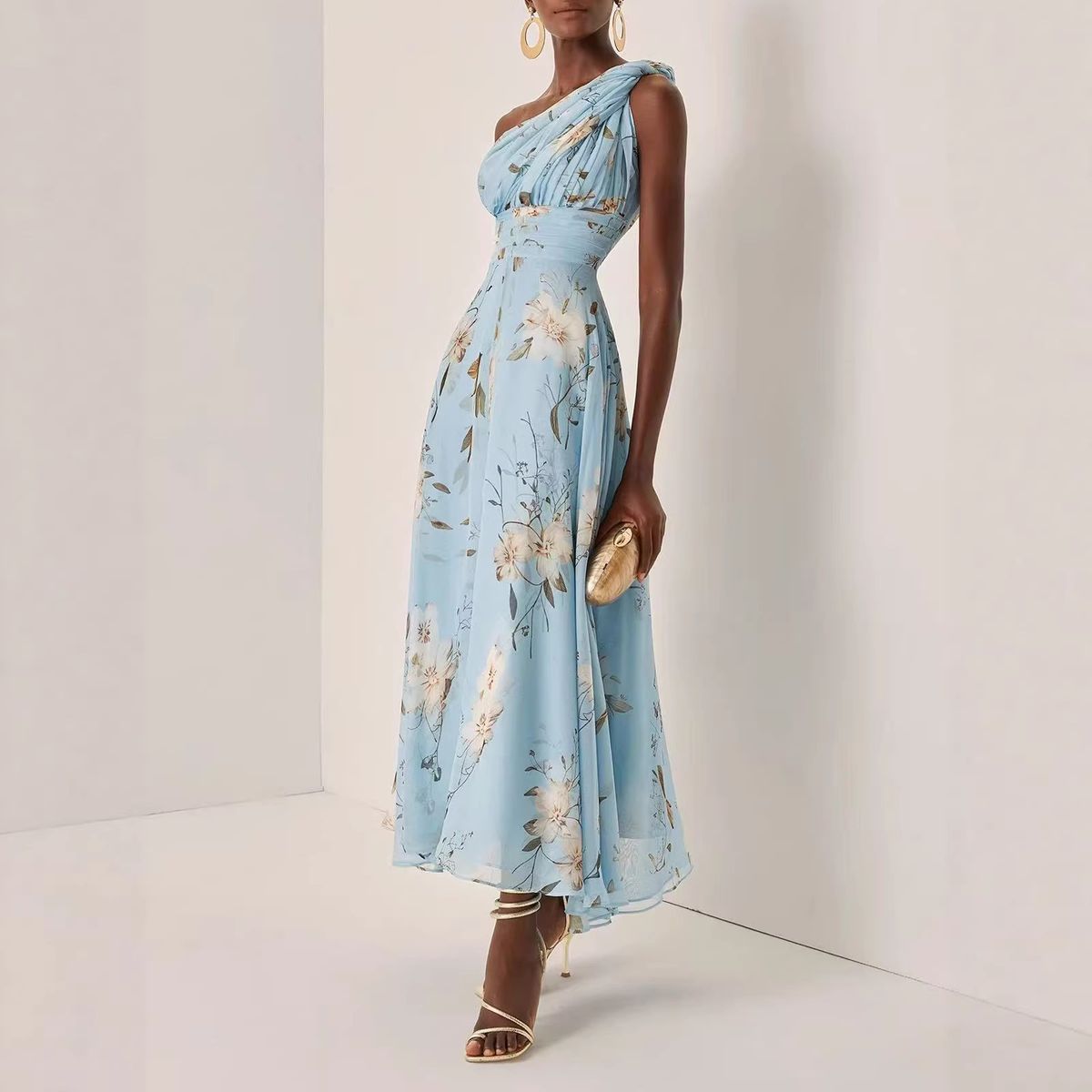 Women's Clothing Fashion Printed Long Dress Women's Dress_ecoleips.com