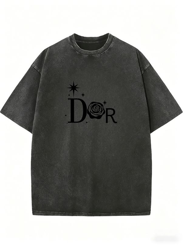 Retro Wash Relaxed Fit Tee, Women's Casual Short Sleeve T-Shirt For Vacation, Travel And Weekend Outfits_ecoleips.com
