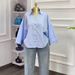Women’s Fashion Striped Shirt – Oversized Lapel Design Short Sleeve Blouse For Summer_ecoleips.com