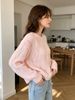 Lightweight Wave Hollow Pearl Decor Women Knit Jumper_ecoleips.com