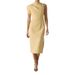 Women's Clothing Summer New Solid Color One Shoulder Sleeveless Slim Slit Dress_ecoleips.com
