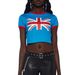 Millennial Hot Girl Style Retro Rhinestone Crop Top Color Block T-Shirt Women's Summer New Arrival European American Fashion_ecoleips.com