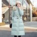 Women's Clothing Winter New Cotton Jacket Large Fur Collar Medium Length Slim Belt Slim Temperament Down Cotton Jacket Women's Jacket_ecoleips.com