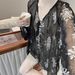 Verve GRACETINAHOO Summer French Style Lazy Sunscreen Dyed Floral Silk Wrinkle Texture Lightweight Versatile Shirt_ecoleips.com
