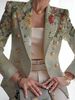 Foreign Trade Cross-Border 2025 Autumn European And American Women's Fashion Printed Slim-Fit Blazer_ecoleips.com