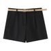 ZOEVA European And American Style 2026 New Fashion Temperament Women's Clothing With Belt Pleated Casual Shorts_ecoleips.com