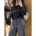 real-shot Printed Off-shoulder Sweatshirt For Women, Fleece-lined Thickened, Autumn Winter 2024, Loose And_ecoleips.com
