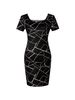 Women Dress Square Neck Short Sleeve Geometric Print Bodycon Mini Dress Sleek Spring Summer Chic Party Club Night Out Flattering_ecoleips.com