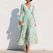 Elegant Floral Print A-Line Maxi Dress With V-Neck | Flowy Chiffon Long Dress For Women In Multiple Colors & Styles_ecoleips.com