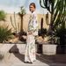 Women's clothing fashion linen print loose casual macaron long-sleeved suit_ecoleips.com
