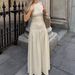 Women's Clothing Elegant Round Neck Sleeveless Dress – Lightweight Summer Dress For Women In Soft Apricot"_ecoleips.com