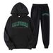 Women's Autumn And Winter Casual Fashion California Letter Pattern Printed Thick Fleece Warm Hooded Sweatshirt+sports Pants Set-691_ecoleips.com