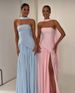 SDM144 Women's Contrast Color Zipper Tight Dress Irregular Slit Long Skirt For Sexy Holiday Wear Quality Fabric_ecoleips.com