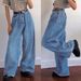 Women's Classic High Waist Wide Leg Pants Denim Big Flare Trousers Trendy_ecoleips.com