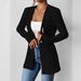 2025 Euopean And Ameican Fall/Winte New Fashionable Elegant V-neck Single-Button Solid Colo Long-Sleeve_ecoleips.com