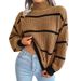 chunky knit turtleneck sweater dr – retro cable long sve pullover wi olorblock detail, plus size friendly winter wardrobe staple_ecoleips.com