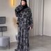 Women's High-End Autumn Fashion Trade Suit Watermark Print Irregular Long Sleeved Top And Long Skirt Set_ecoleips.com