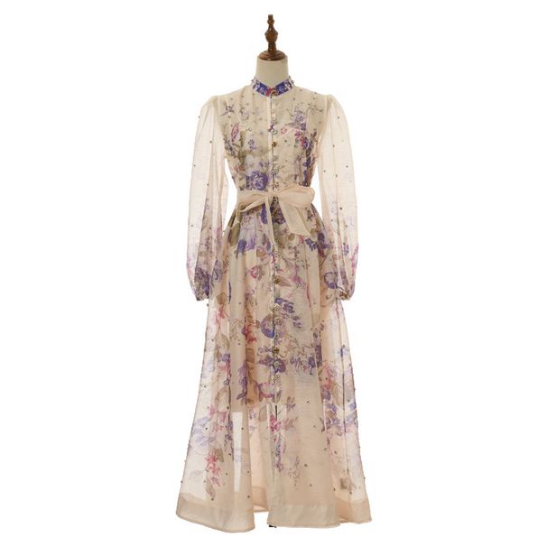Women's Clothing Women's Floral Diamond Long Dress Large Skirt Niche Design Spring Summer For Formal & Casual For Women_ecoleips.com