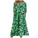 Summer Mid-Waist Women's Casual St. Patrick's Big Swing Dress_ecoleips.com