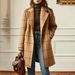 K Retro Plaid Casual Temperament Mid Length Lapel Coat Woolen Coat_ecoleips.com