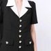 Women's Clothing Personalized Black Suit Short Sleeved Casual Wide Leg Jumpsuit_ecoleips.com