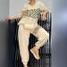 Women's Clothing New Leopard Print Hot Stamping Sweatshirt Two Piece Casual Pants_ecoleips.com