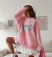 Dopamine-Boosting Oversized Sweatshirt (Playful Embroidered Graphic, 95% Organic Cotton, Gender-Neutral Fit, Y2K Nostalgia, Color Therapy Essential)_ecoleips.com