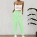 Women's Clothing Women's Jacquard Floral Straight Pants Summer Fashion Casual Pocket High Waist Casual Pants_ecoleips.com