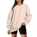 Women's Clothing Women's Oversized Fleece Sweatshirt Long Sleeve Crew Neck Pullover Sweatshirt Casual Shirt Tops_ecoleips.com