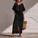 Women's Bohemian Style Batwing Sleeve Top And Long Skirt Set Spring Summer_ecoleips.com