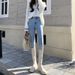 Plus-size Stretch Jeans For Women, 2025 New Spring And Autumn High-waisted Slim-fit Versatile Skinny Pencil Pants_ecoleips.com