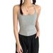 U-neck Cross-back Tank With Chest Pads, Women's Trendy 2025 Summer New Style, Y-shaped Integrated Bra Top_ecoleips.com