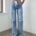 Women's Clothing Straight Jeans Casual Lace Up Multi Pocket Functional Overalls_ecoleips.com
