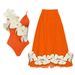 Women's Clothing Solid Color Sling One Piece Swimsuit Female Flower Hot Spring Resort Swimsuit_ecoleips.com