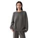 Women's Clothing Korean Style Oversized Soft Wool Sweater Women's Casual Round Neck Pullover Pure Color Knit Top_ecoleips.com