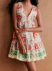 Chic Printed V-neck Pleated Mini Dress Women Sexy Sleeveless Single Breasted Loose Short Dresses Female 2025 Summer Streetwear_ecoleips.com