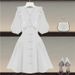 Women's Clothing Summer New Fat Girl Small Fragrance Style Temperament Doll Collar Waist Slim Suit Dress_ecoleips.com