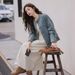 Women's Denim With Small Gold Buttons And Round Collar, Ins 2024 New Autumn Design, Washed Vintage Style, Trendy Jacket_ecoleips.com