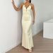 Voya Women's Fashion Socialite Style Dress, Summer Backless V-neck, High-end Temperament Dress_ecoleips.com