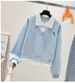 Preppy Style Women's Fake Two-Piece Outfit - Loose Fit Top With Jogger Pants, Casual College Chic Set_ecoleips.com