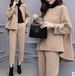 Women's Autumn Winter Tweed Two-Piece Set Loose Fit Coat With Wide-Leg Pants Casual Elegant Outfit_ecoleips.com