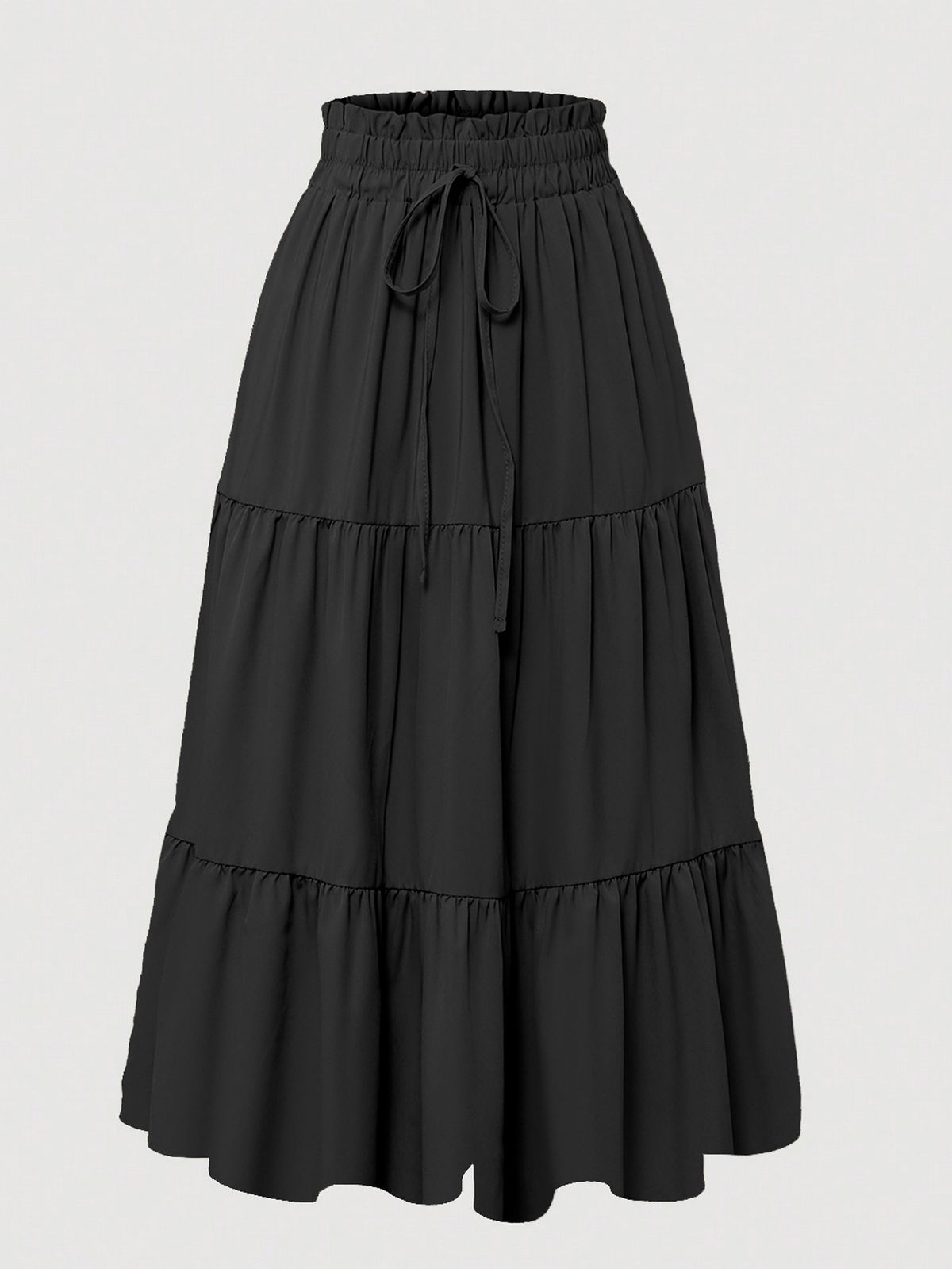 Versatile, Slimming, Streamlined A-Line Skirt: European & American Bohemian Style, Flowing, Swinging, Layered Tiered Skirt_ecoleips.com