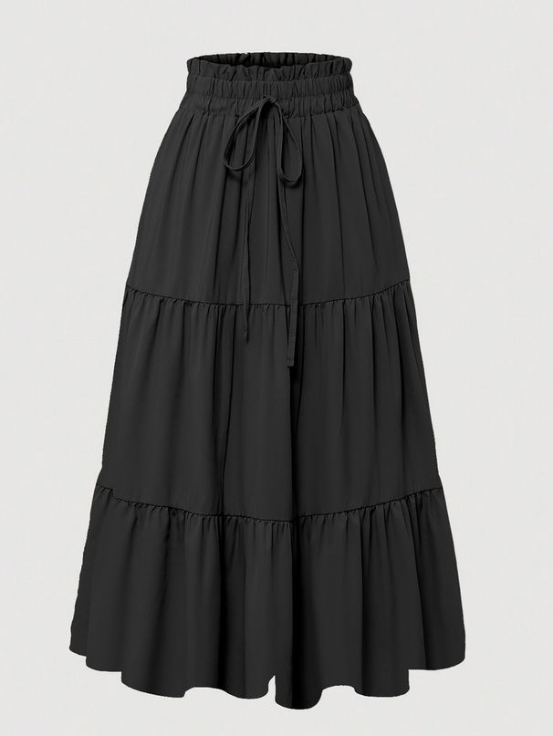 Versatile, Slimming, Streamlined A-Line Skirt: European & American Bohemian Style, Flowing, Swinging, Layered Tiered Skirt_ecoleips.com