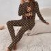 Women's Casual Home Wear Two Piece Set Long Sleeved Split Top And Yoga Pants With Butterfly And Floral Print_ecoleips.com