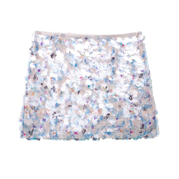 Women's Sequin Glitter Bodycon Mini Skirt, Punk Rock Party Clubwear, Sparkly Stretch Short Skirt For Night Out_ecoleips.com