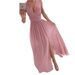2025 Summer New Sleeveless Solid Color V-neck Dress Women's Fashion_ecoleips.com
