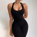 Women's Clothing Fashion Summer Women's Clothing Solid Color Halter Neck Sexy Slim Backless Jumpsuit Sports Pants Yoga Pants_ecoleips.com