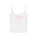 Purely Desirable White Letter Print Camisole For Women, Summer Sweet And Spicy Sexy Bow-tie Inner Top, Short Outerwear_ecoleips.com
